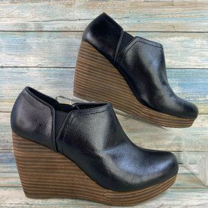 Dr Scholls Harlin Black Slip On Wedge Booties